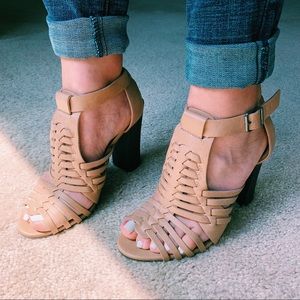 Nude Chunky Heels